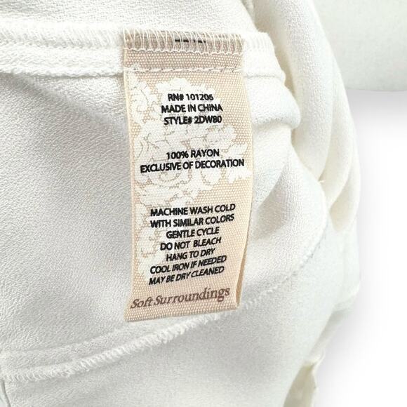 Soft Surroundings Womens Prairie Shell Button Popover Blouse XS Ivory - Picture 10 of 12